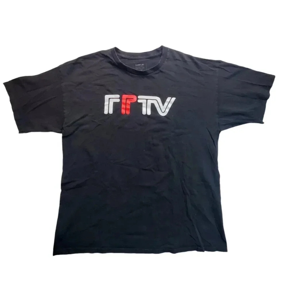 Fairplay TV Mens Size XL Black T-Shirt Sports Television Channel Graphic Tee